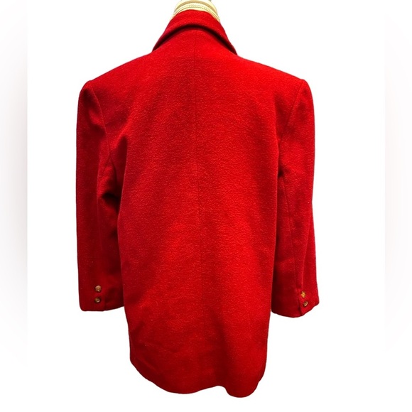 Vintage By Esprit Red Wool Blend Winter Jacket Size: M - Picture 4 of 11